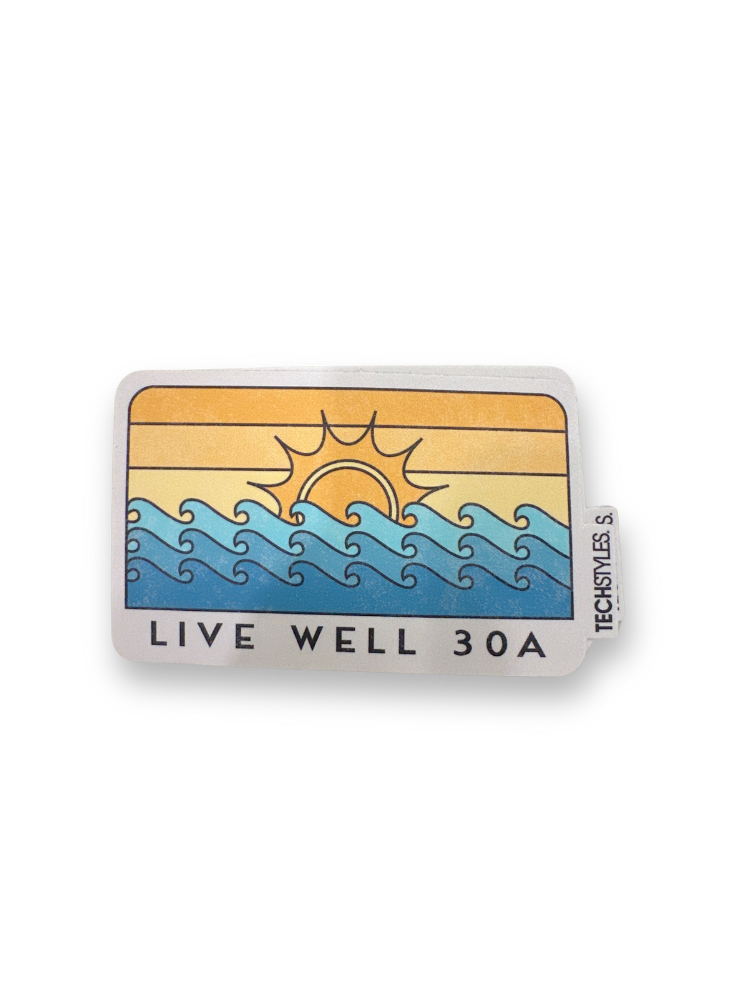 Live Well Sunset Waves Sticker