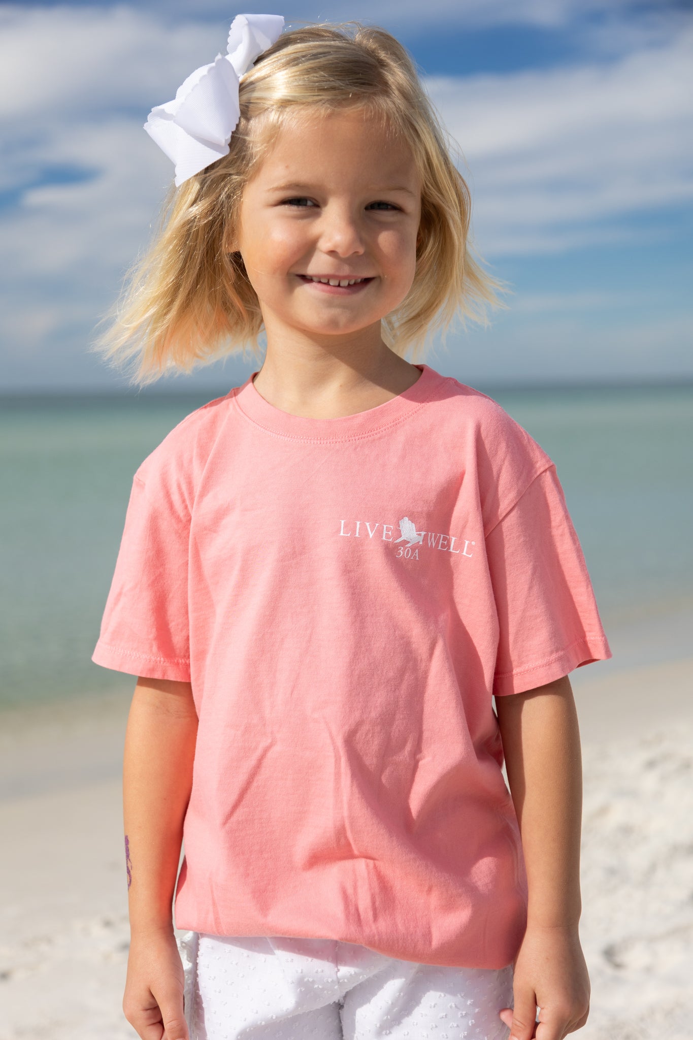 Kids I Left My Heart on 30A Tee - Pink