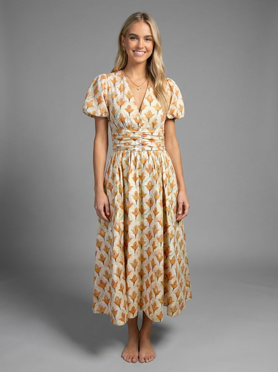 Petal Glow Maxi Dress