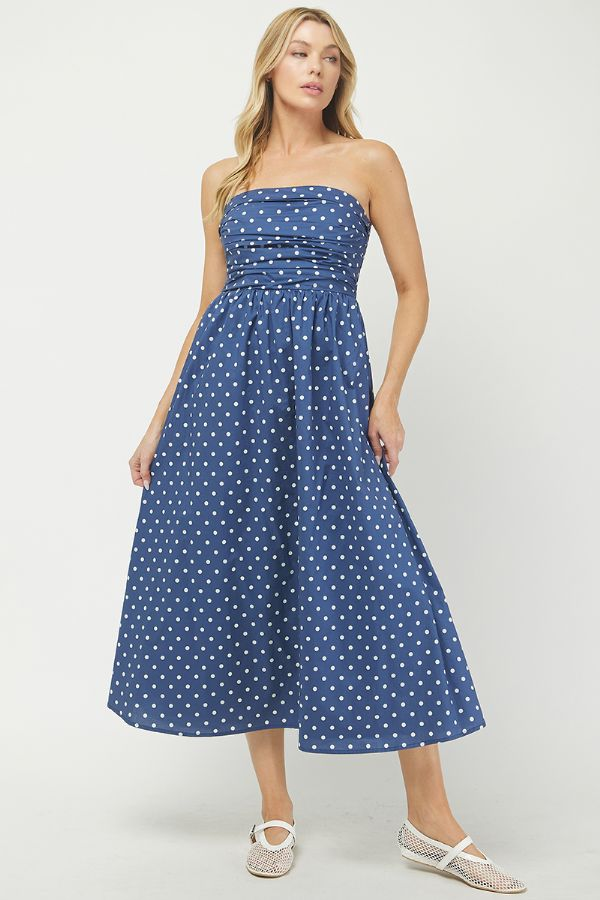 Polka Dot Tube Maxi Dress