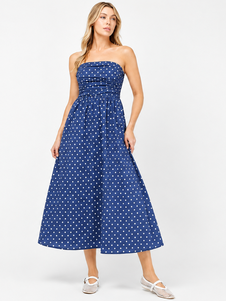 Polka Dot Tube Maxi Dress
