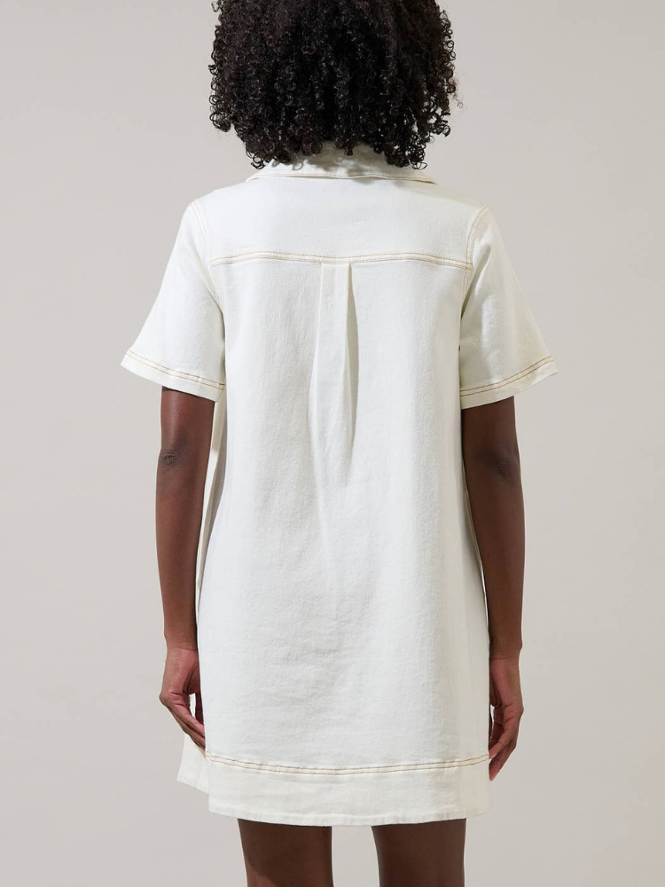 Rosalind Denim Shift Mini Dress