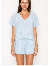 BLUE GAUZE STRIPE SET