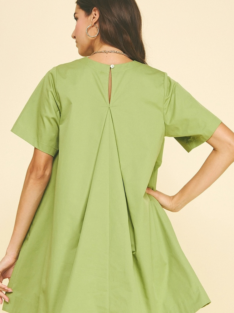 Tunic Mini Dress with Tucked Back Detail