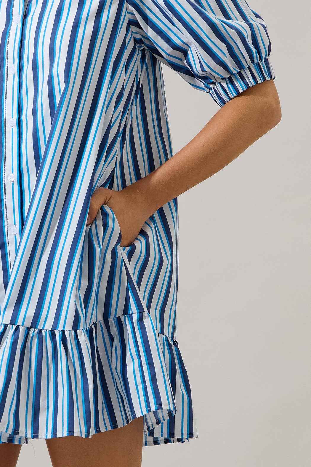 Levy Norra Stripe Button Down Shift Dress