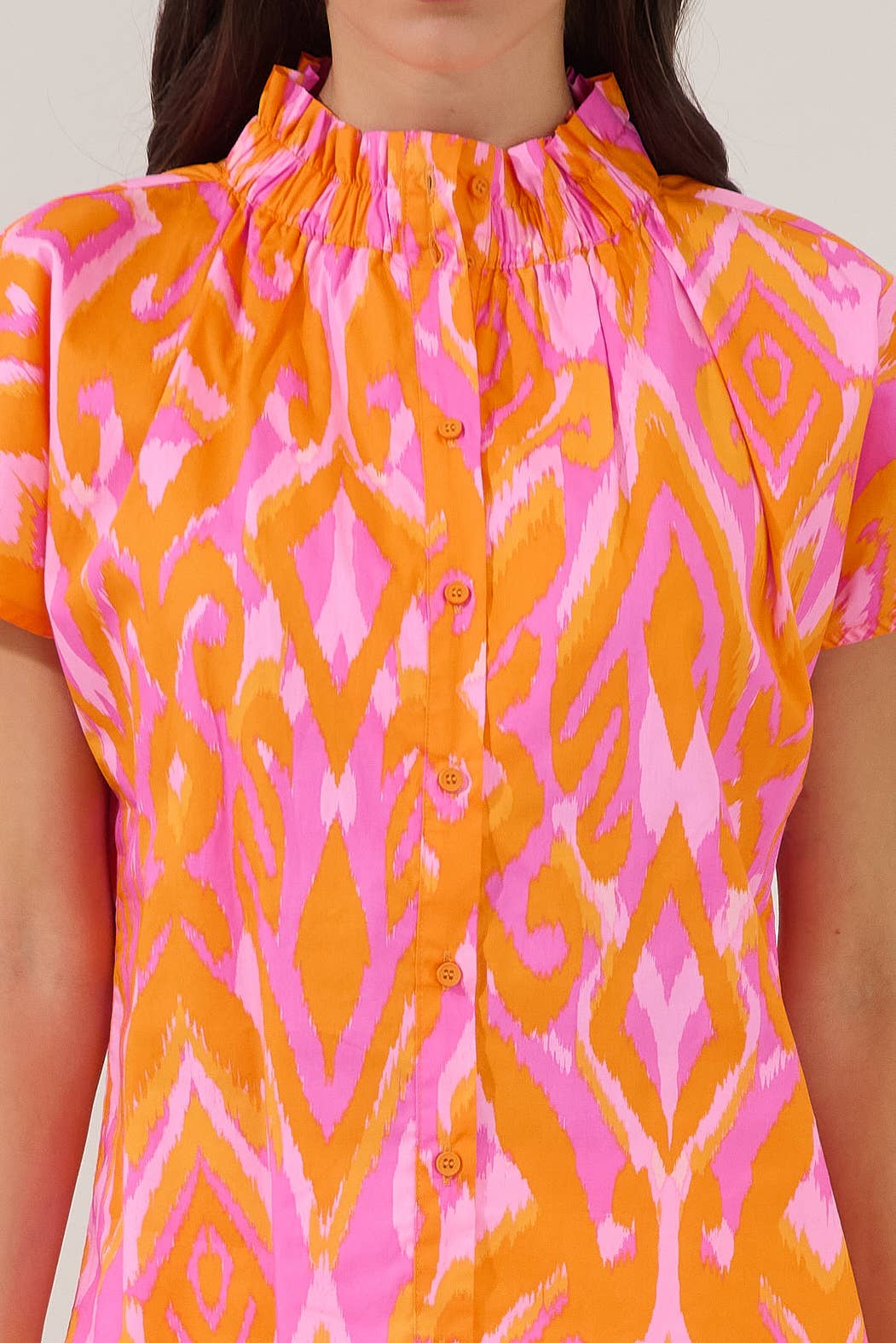Patma Ikat Mock Neck Top