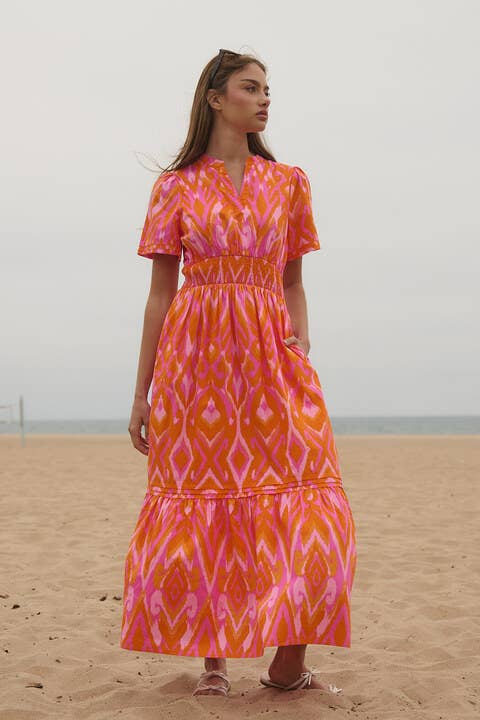 Belraj Ikat Poplin Maxi Dress