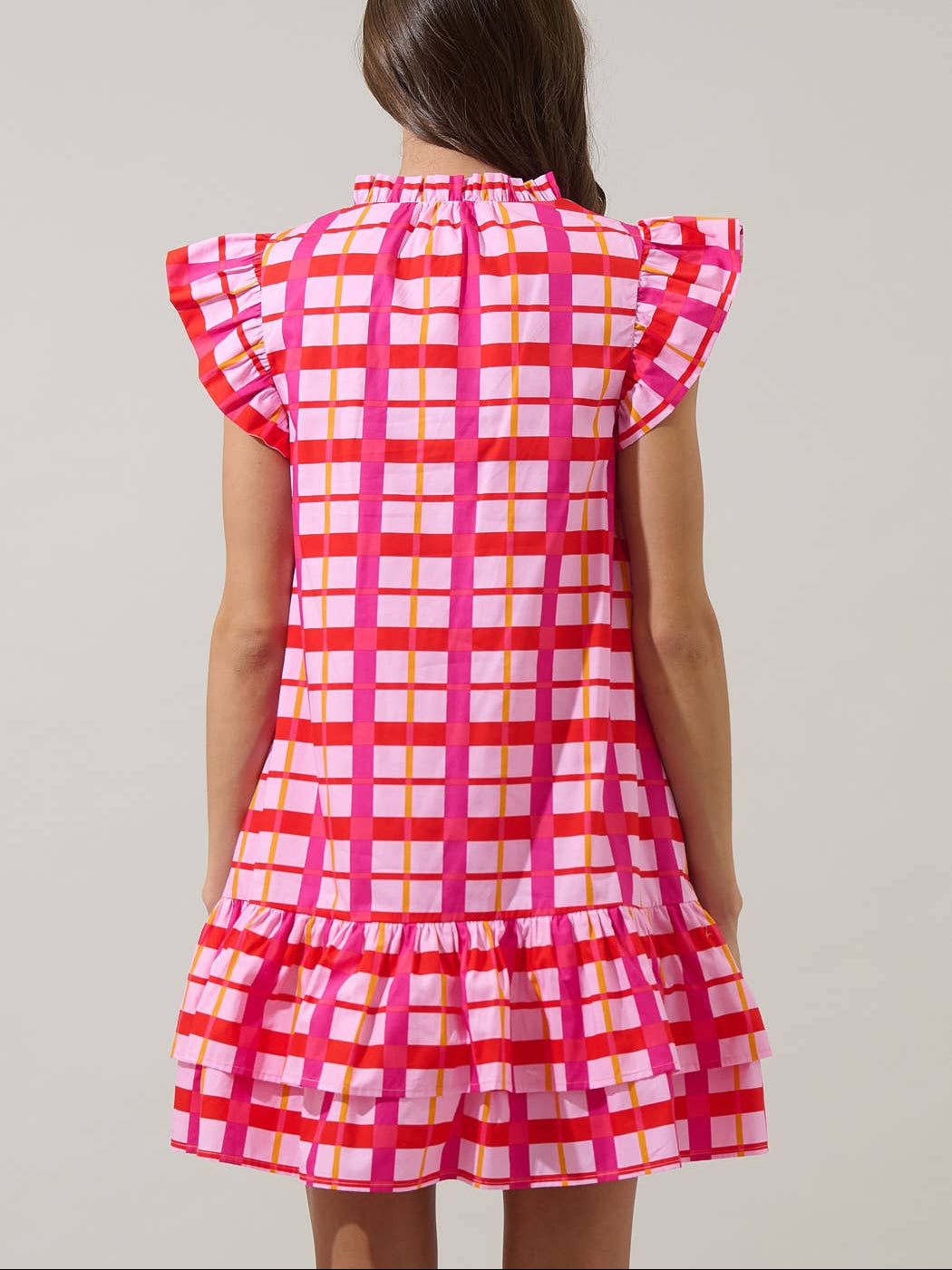 Darvy Checker Savie Shift Mini Dress