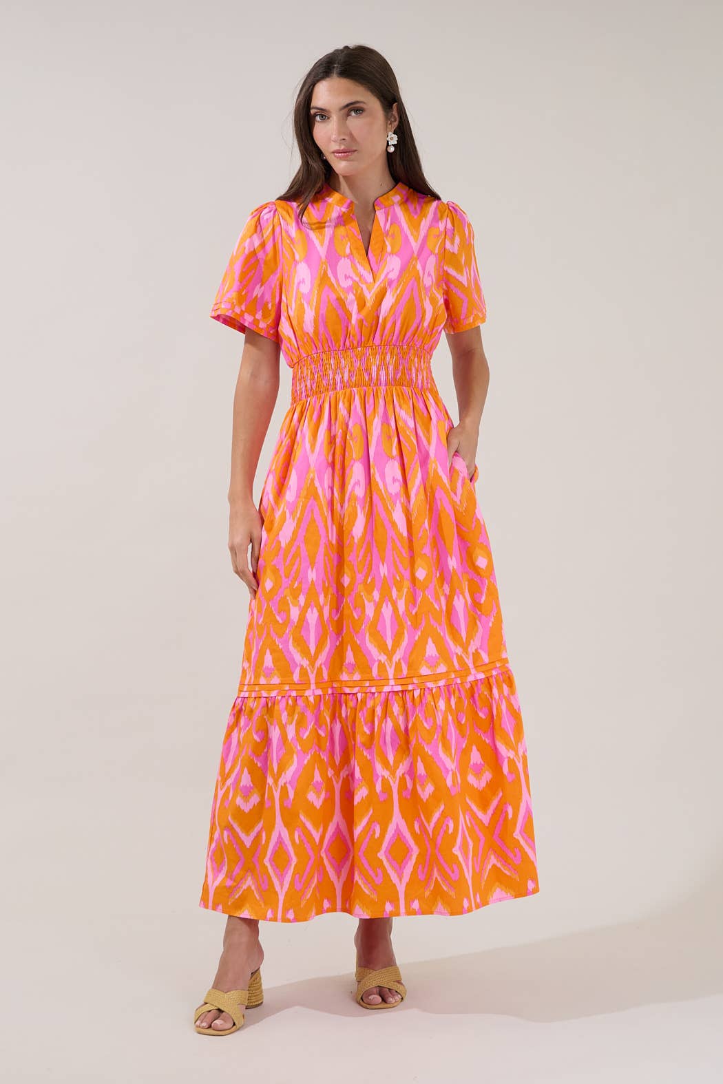 Belraj Ikat Poplin Maxi Dress