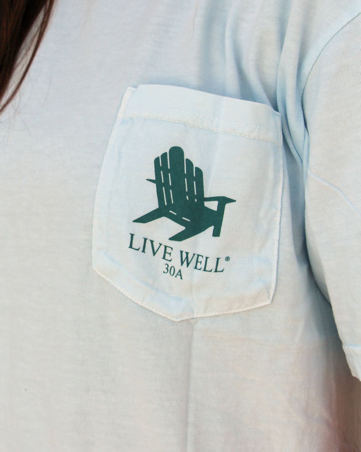 Live Well Watercolor Boats Pocket T-Shirt