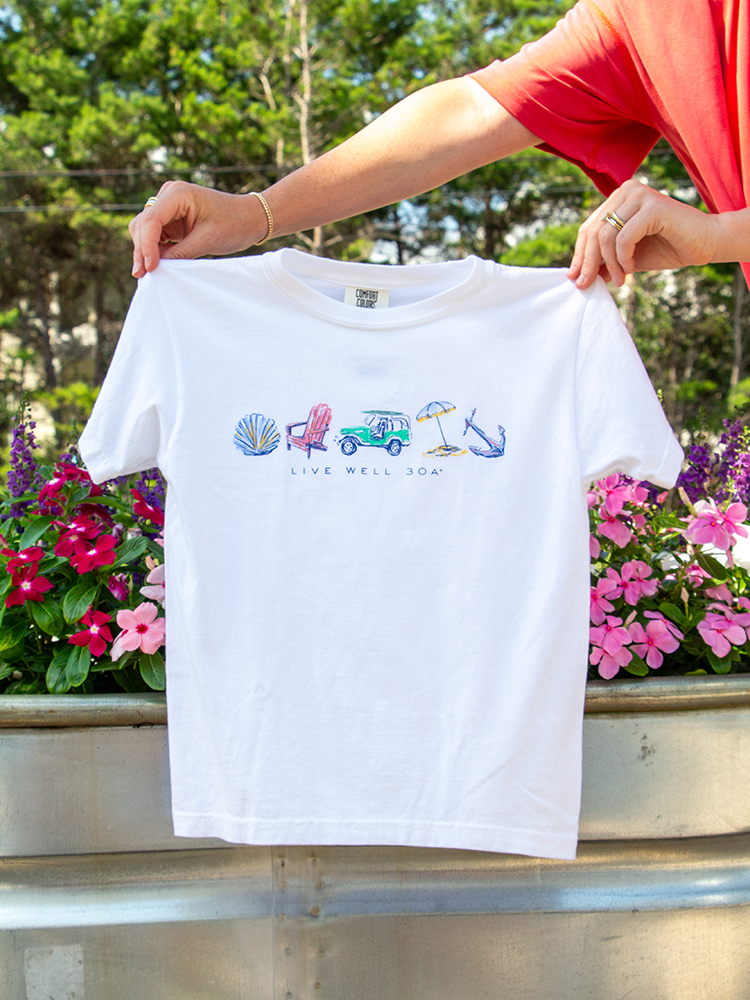 Live Well Symbols of 30A Youth T-Shirt