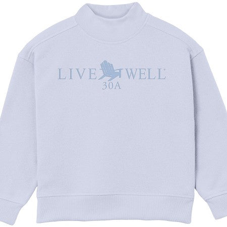 Live Well 30A Classic Logo Youth Mockneck Sweatshirt