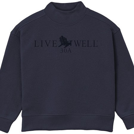Live Well 30A Classic Logo Youth Mockneck Sweatshirt